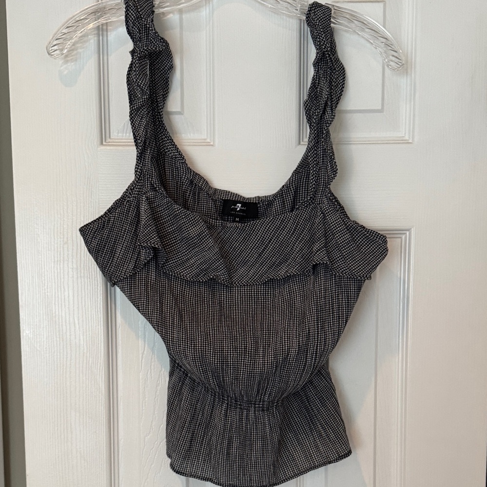 7 For All Mankind Black and White Camisole